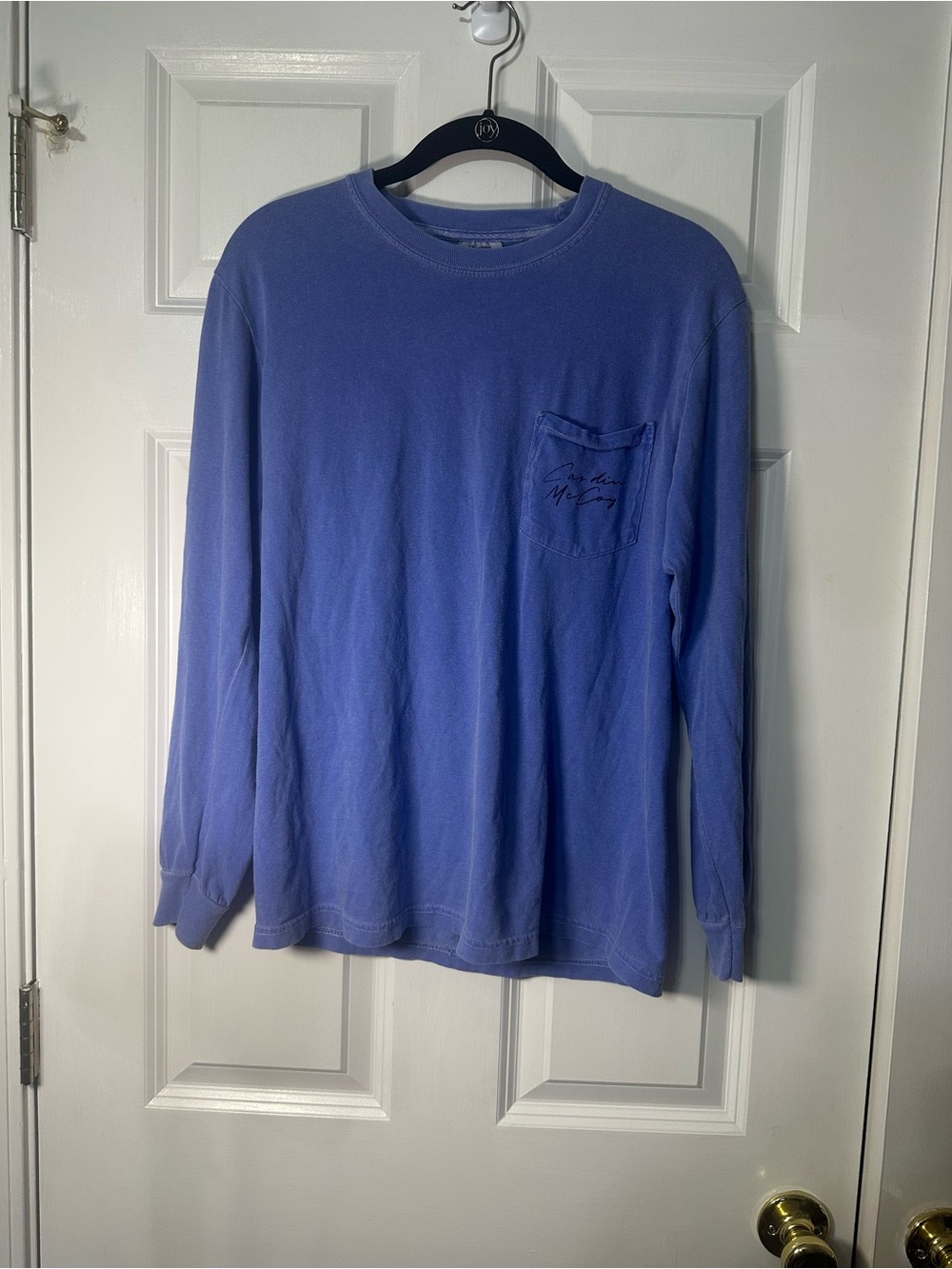 Long-Sleeve Pocket Tee in Periwinkle